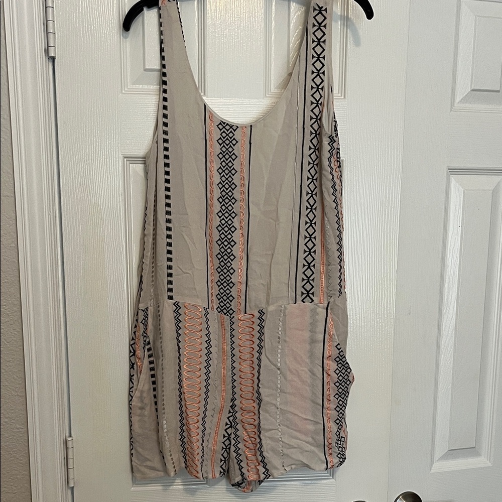 Trendy Beige and Black Striped Jumpsuit